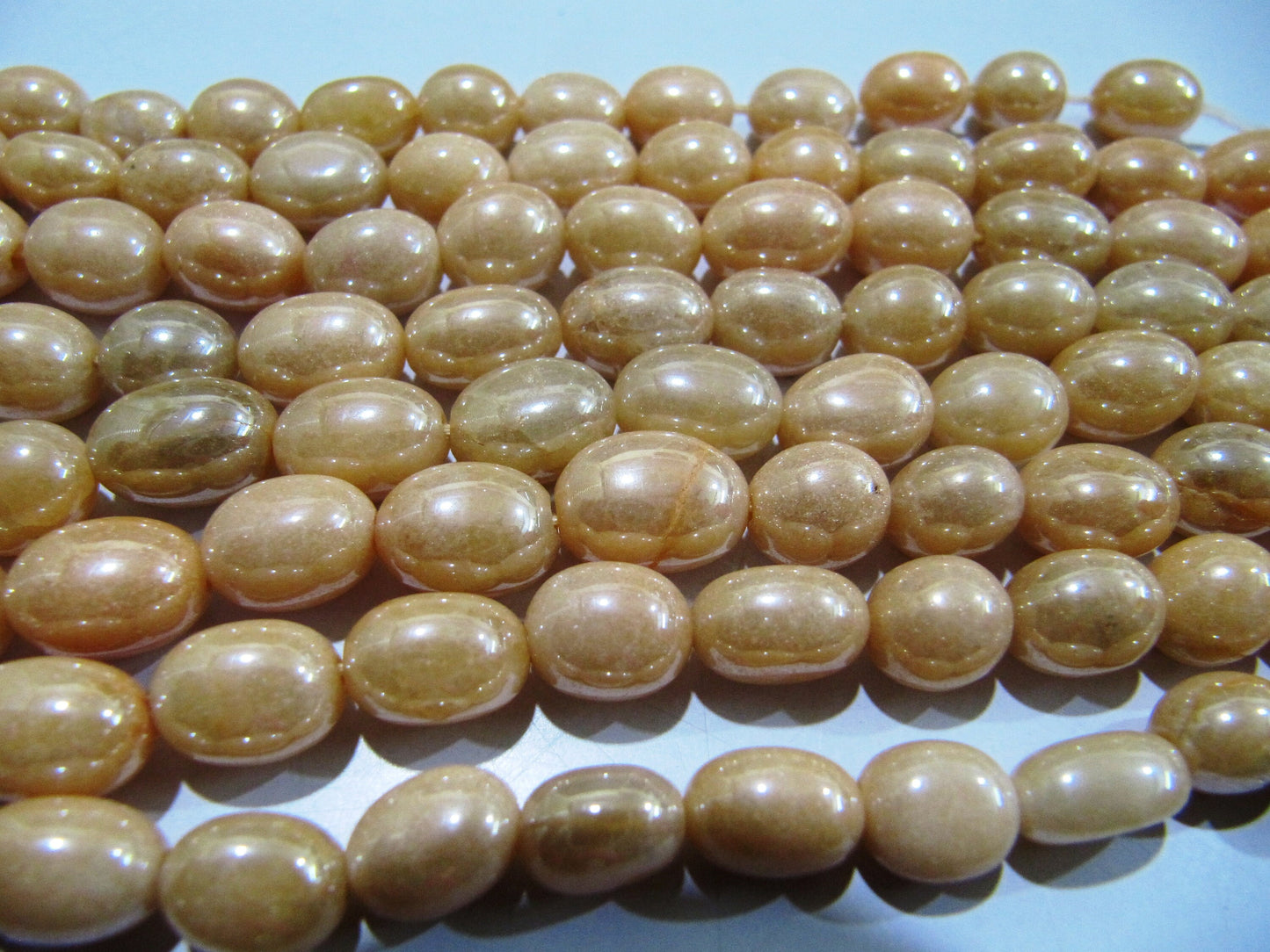 Natural Champagne Color Dyed Quartz Oval Plain Smooth Beads 8 to 10mm sold per Strand 8inch long Wholesale price jewelry making Quartz Bead