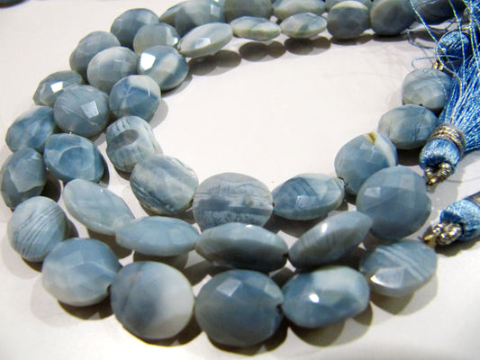 Natural Blue Opal Briolette Oval Faceted Beads 10x12mm to 12x15mm Size Sold per Strand 8 inches Long Top and Finesh Quality beads