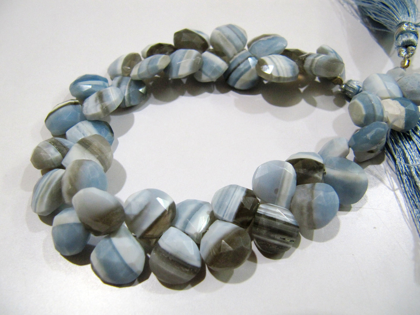 Natural Boulder Opal Heart Shape Briolette Beads  Size 10-12mm Strand 8 inch long approximately 40 Beads per Strand