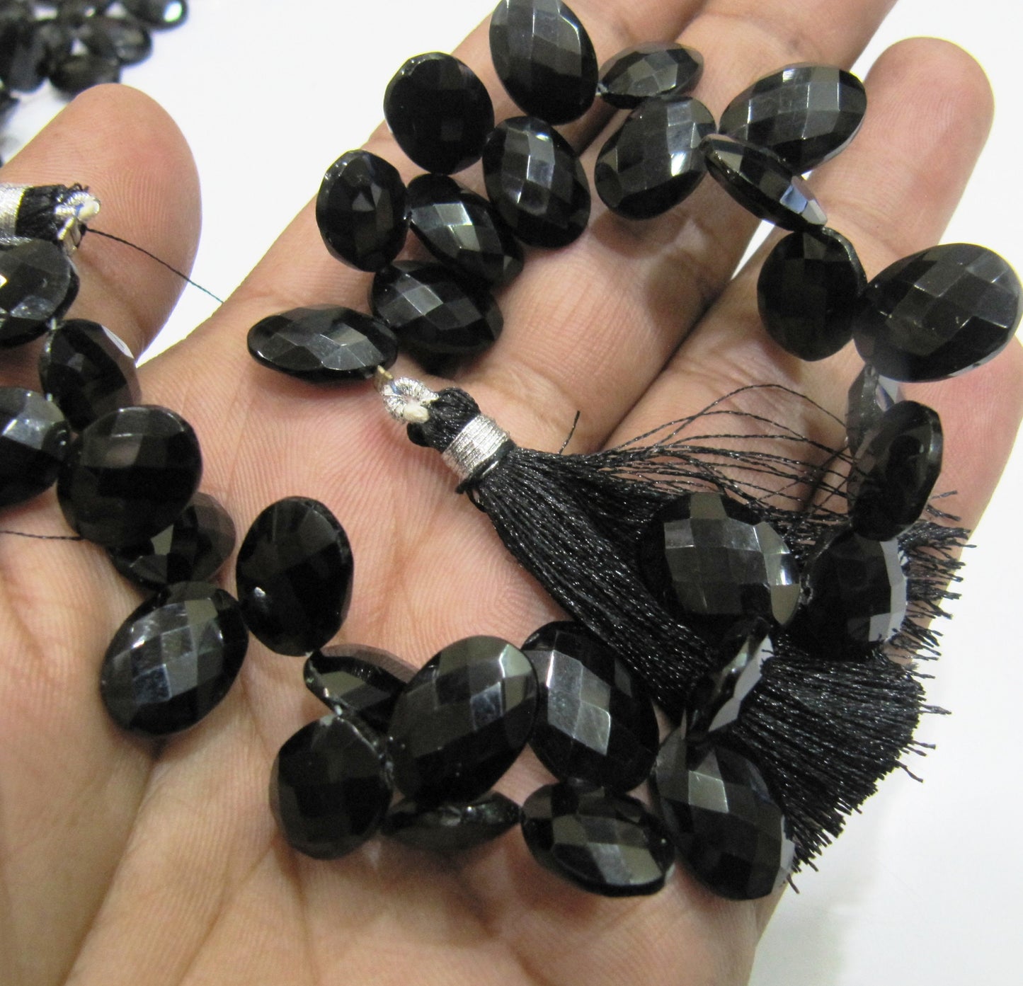 Genuine Black Spinel beads Oval Shape Size 10x14mm to 12x16mm, Faceted Oval beads,8 inch Strand approx. 30 to 35 beads per strand