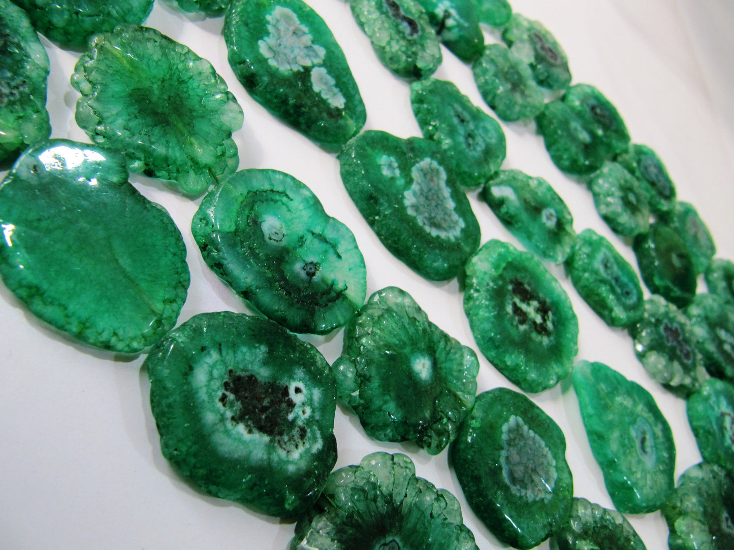 Awesome Green  Solar Quartz Beads Size 25mm  Fancy Shape Strand Length 10 Inches Long For Jewelry Making Beads Wholesale Prices