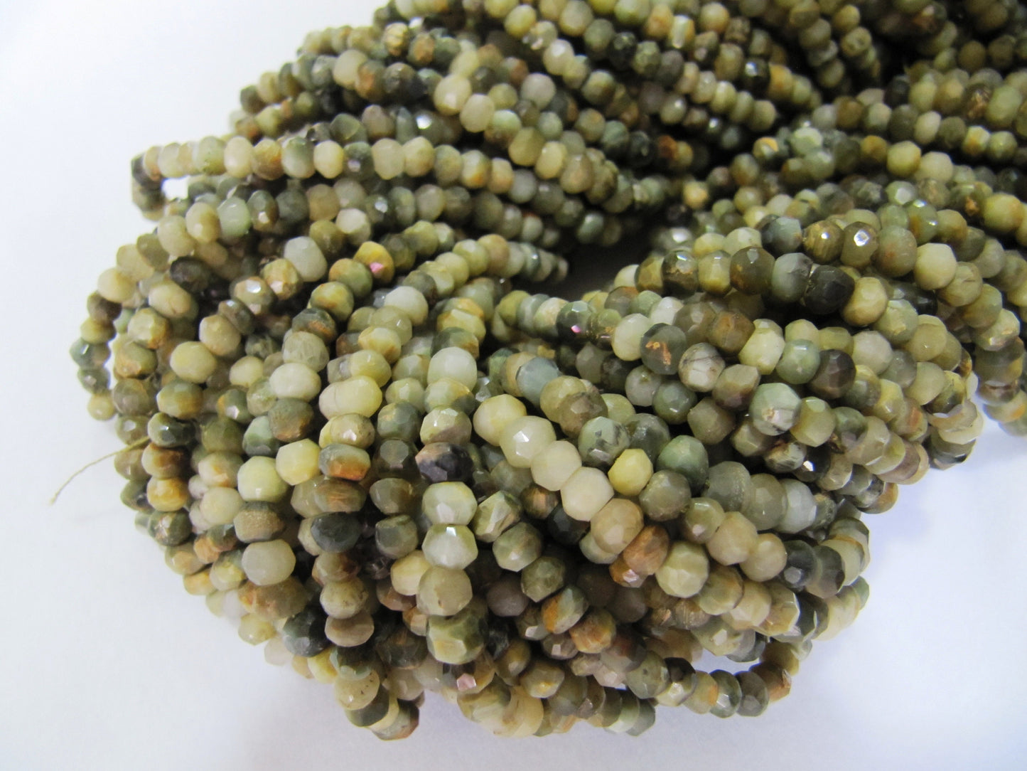 Natural Cat's Eye Rondelle Faceted 3-4mm Gemstone Beads Strand 13 inches long Top Quality Jewelry Making Beads Wholesale Prices
