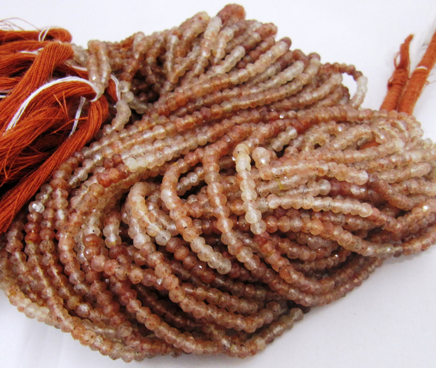 Natural Copper Rutilated Quartz Rondelle Faceted 4mm Gemstone Beads Strand 13 inches long Top Quality Jewelry Making Beads Wholesale Prices