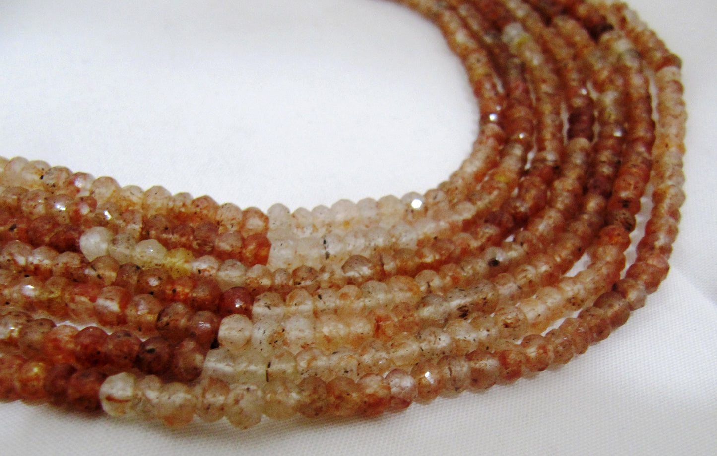 Natural Copper Rutilated Quartz Rondelle Faceted 4mm Gemstone Beads Strand 13 inches long Top Quality Jewelry Making Beads Wholesale Prices