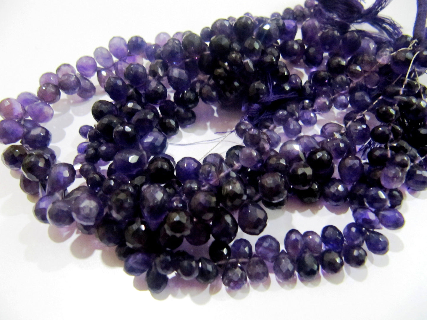 Pack of 10 Loose Beads African Amethyst Faceted Drop Shape Beads/ Natural Amethyst Teardrop 4x6 to 8x12mm Size Beads YOU CHOOSE