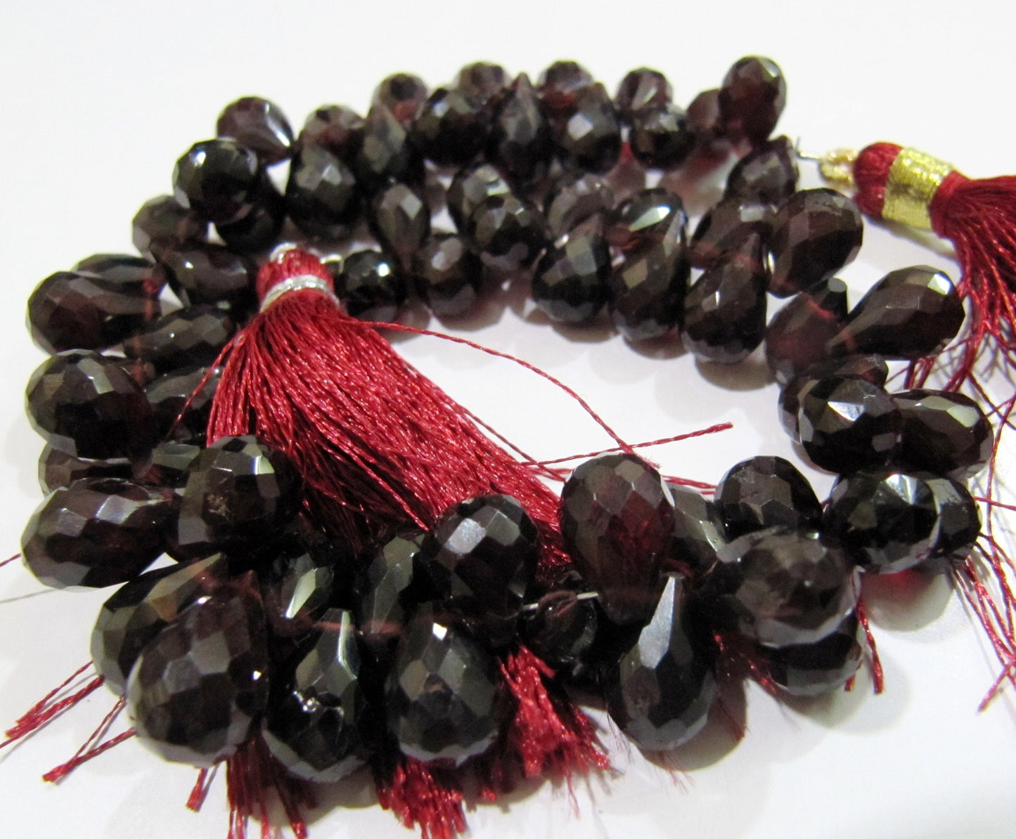 Natural Mozambique Garnet Teardrop Shape Beads Top Quality Natural Garnet Faceted Tear drop Beads  5x7mm Briolette  strand 8 inches