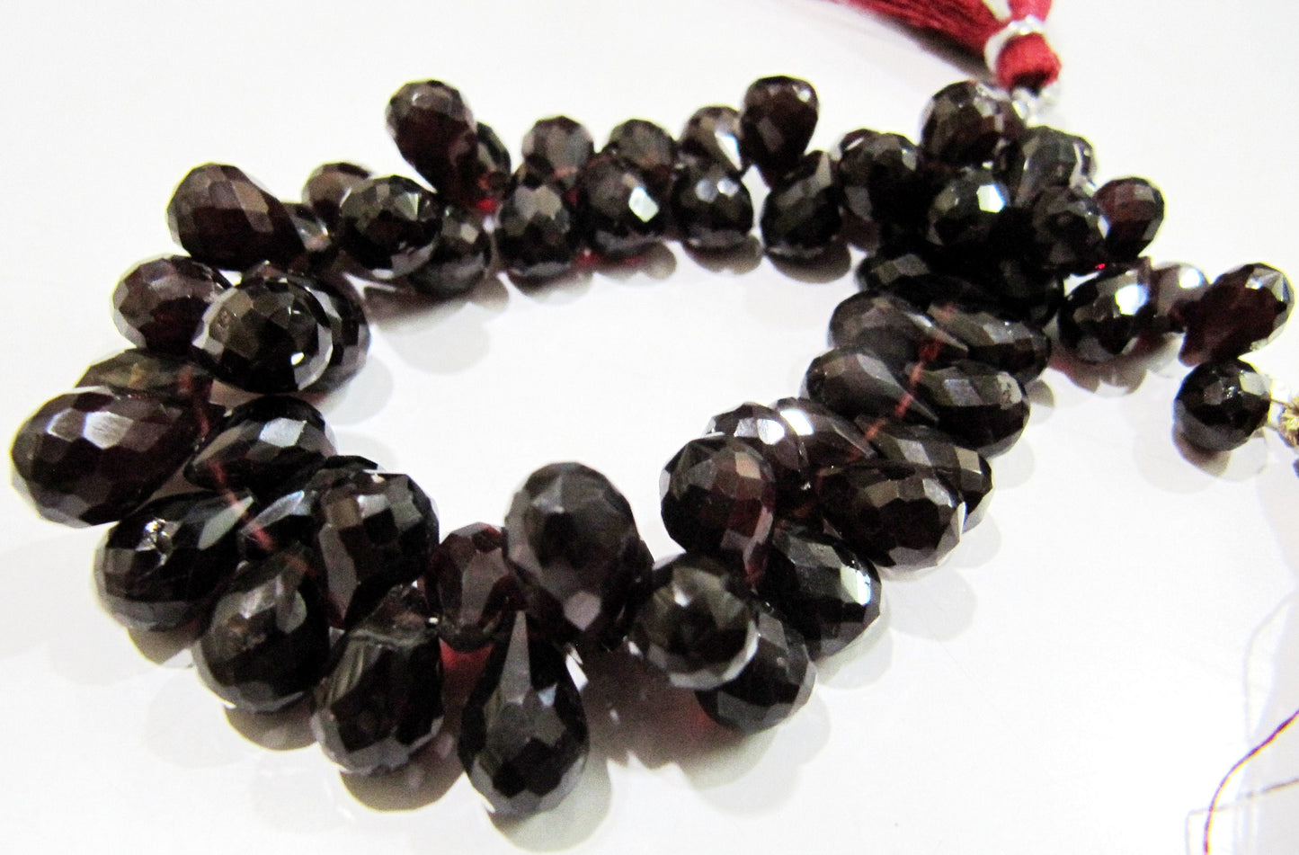 Natural Mozambique Garnet Teardrop Shape Beads Top Quality Natural Garnet Faceted Tear drop Beads  5x7mm Briolette  strand 8 inches