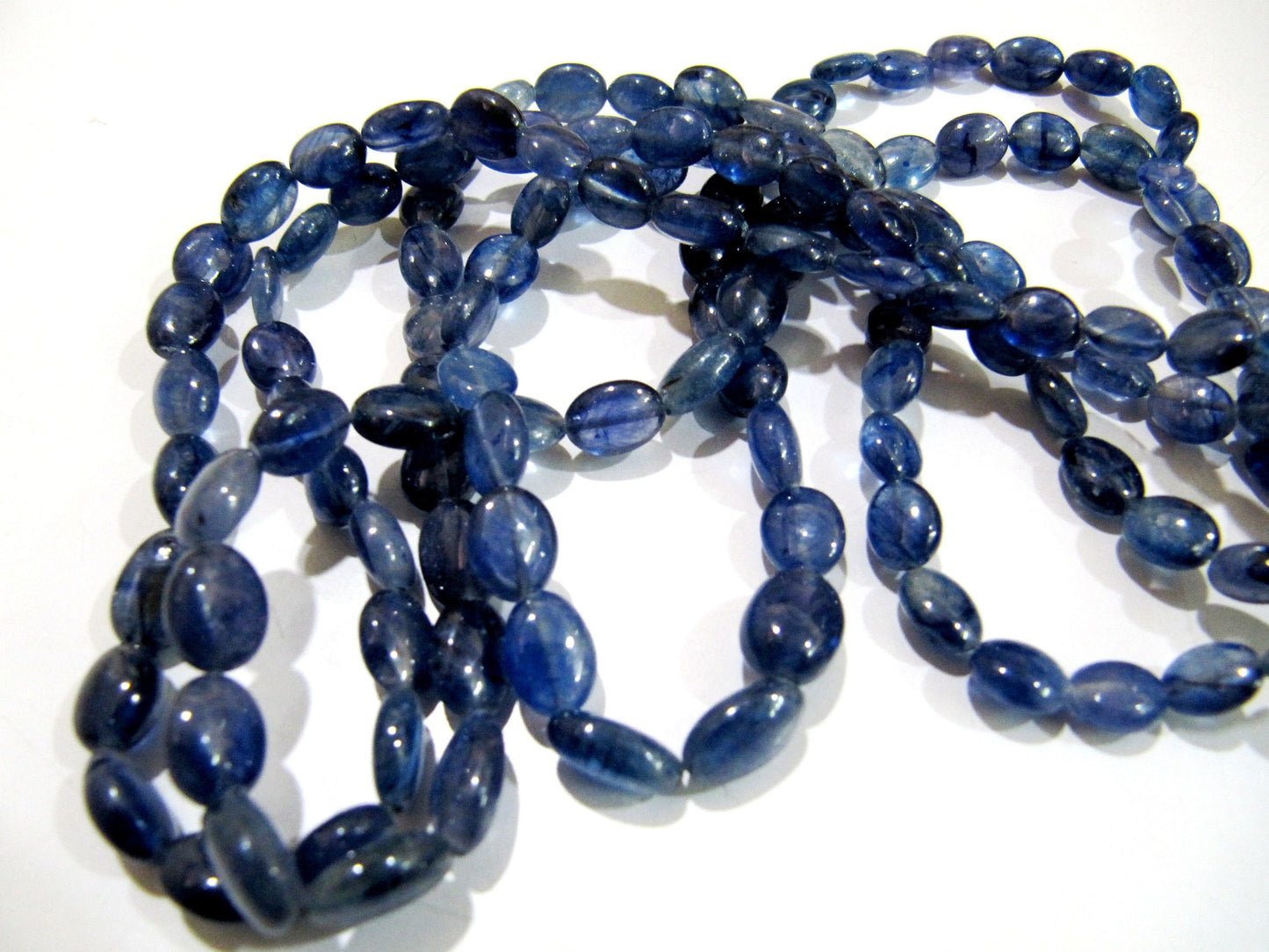 Natural Blue Sapphire Smooth Oval Shape Sapphire Beads Size 8x10mm Strand 4 inches long Precious Gemstone Beads Wholesale Prices