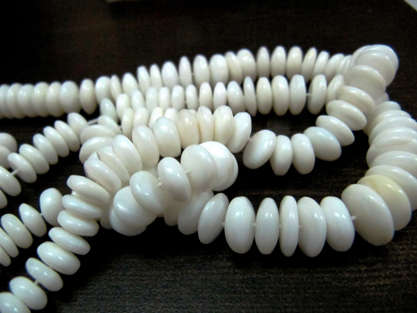 Natural White Opal Smooth Rondelle 6-12mm Size Beads , Exclusive White Opal German Cut Gemstone Beads , Length 8 inches , Graduated Beads