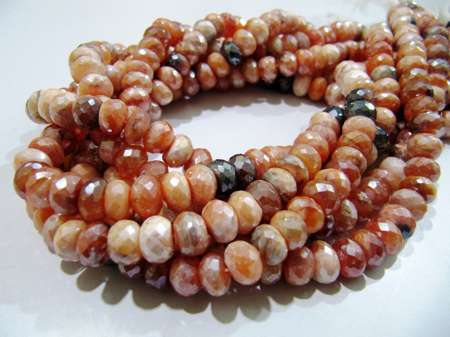 Top Quality Mystic Coated Carnelian / Fire Opal Beads Rondelle Faceted Natural Gemstone Beads 7-8mm Size Strand 8i inch long Wholesale Price