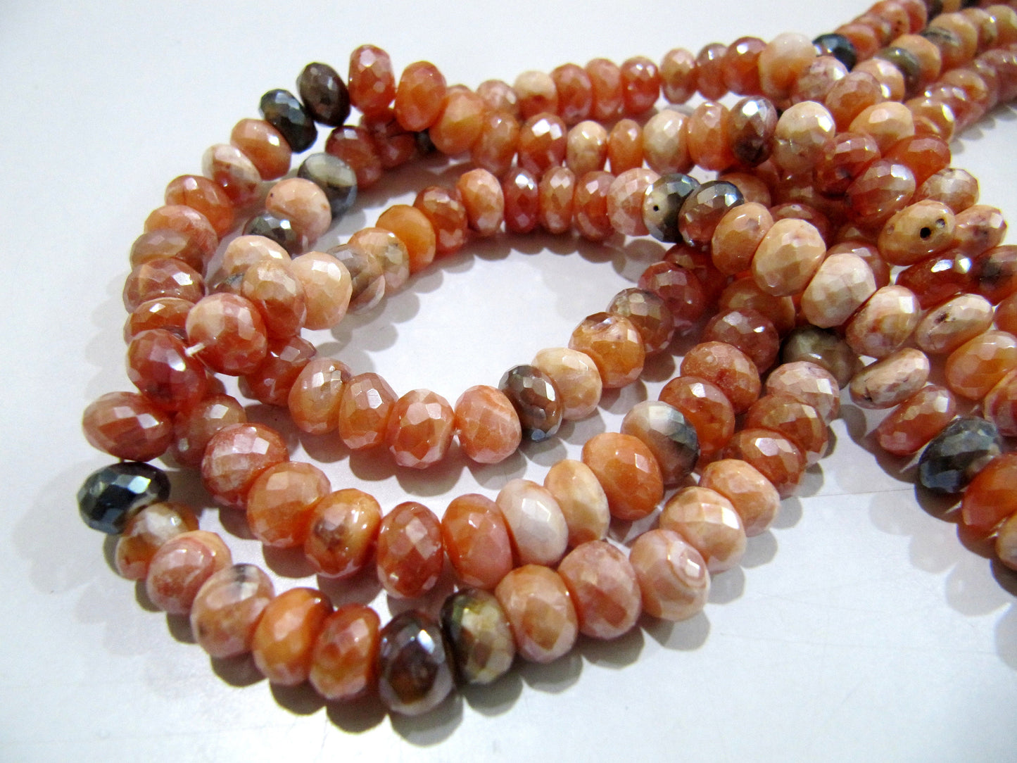 Top Quality Mystic Coated Carnelian / Fire Opal Beads Rondelle Faceted Natural Gemstone Beads 7-8mm Size Strand 8i inch long Wholesale Price