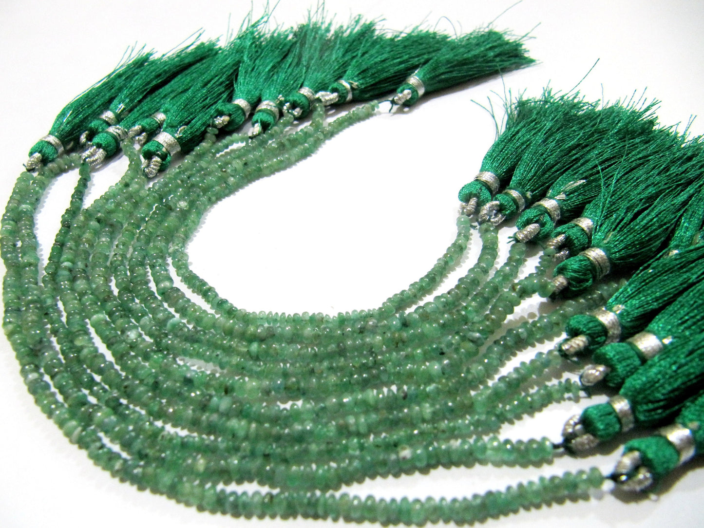 Natural Emerald Rondelle Plain Smooth Beads 2.5-3mm strand 8 inches Zambia Mined  Precious Untreated Genuine Emerald Birth Stones