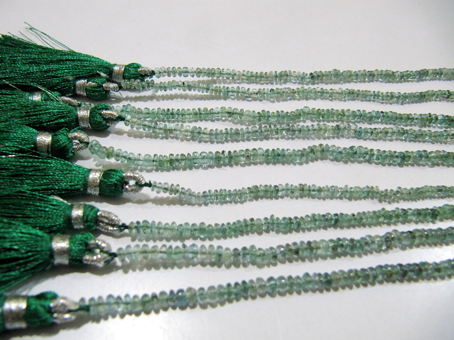 Natural Emerald Rondelle Plain Smooth Beads 2.5-3mm strand 8 inches Zambia Mined  Precious Untreated Genuine Emerald Birth Stones