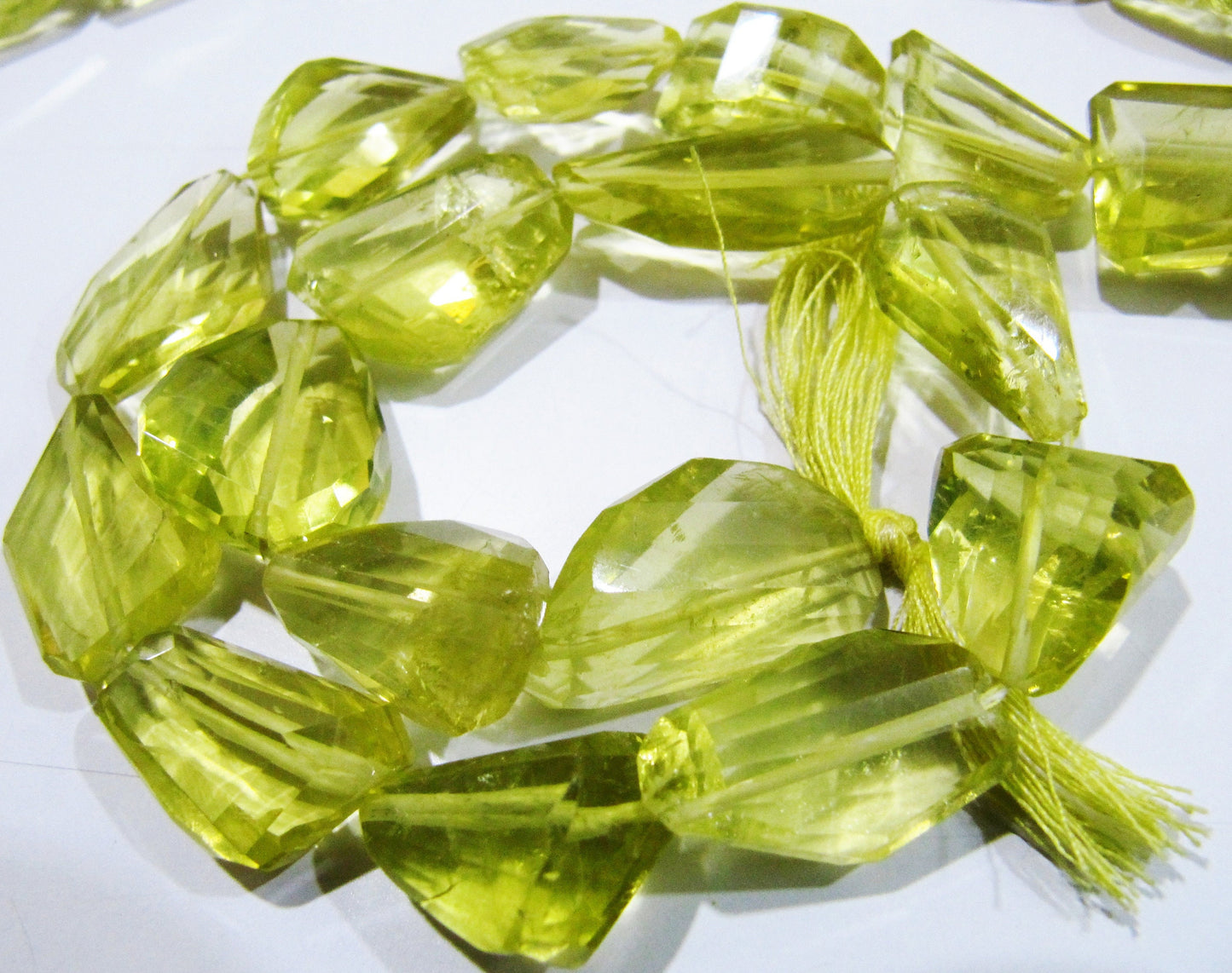 10 Loose Beads- Top Quality Natural Lemon Quartz Laser Cut Tumbled Beads / Faceted Lemon Quartz Fancy Shape Gemstone Beads / 11 to 25mm Size