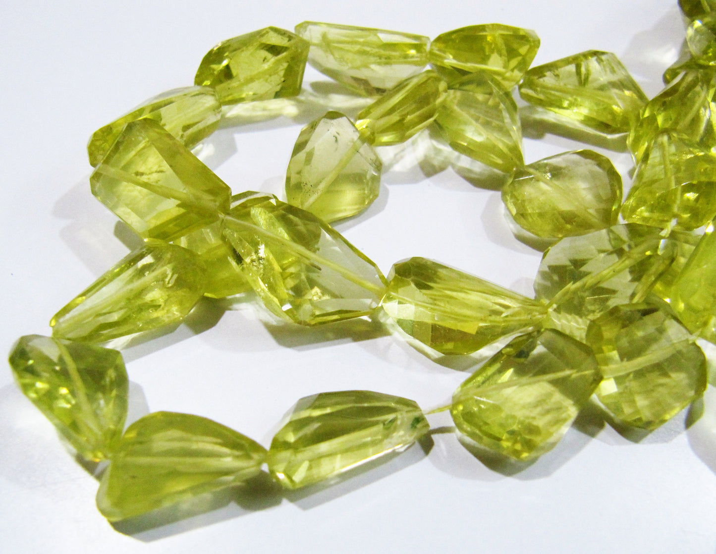 10 Loose Beads- Top Quality Natural Lemon Quartz Laser Cut Tumbled Beads / Faceted Lemon Quartz Fancy Shape Gemstone Beads / 11 to 25mm Size