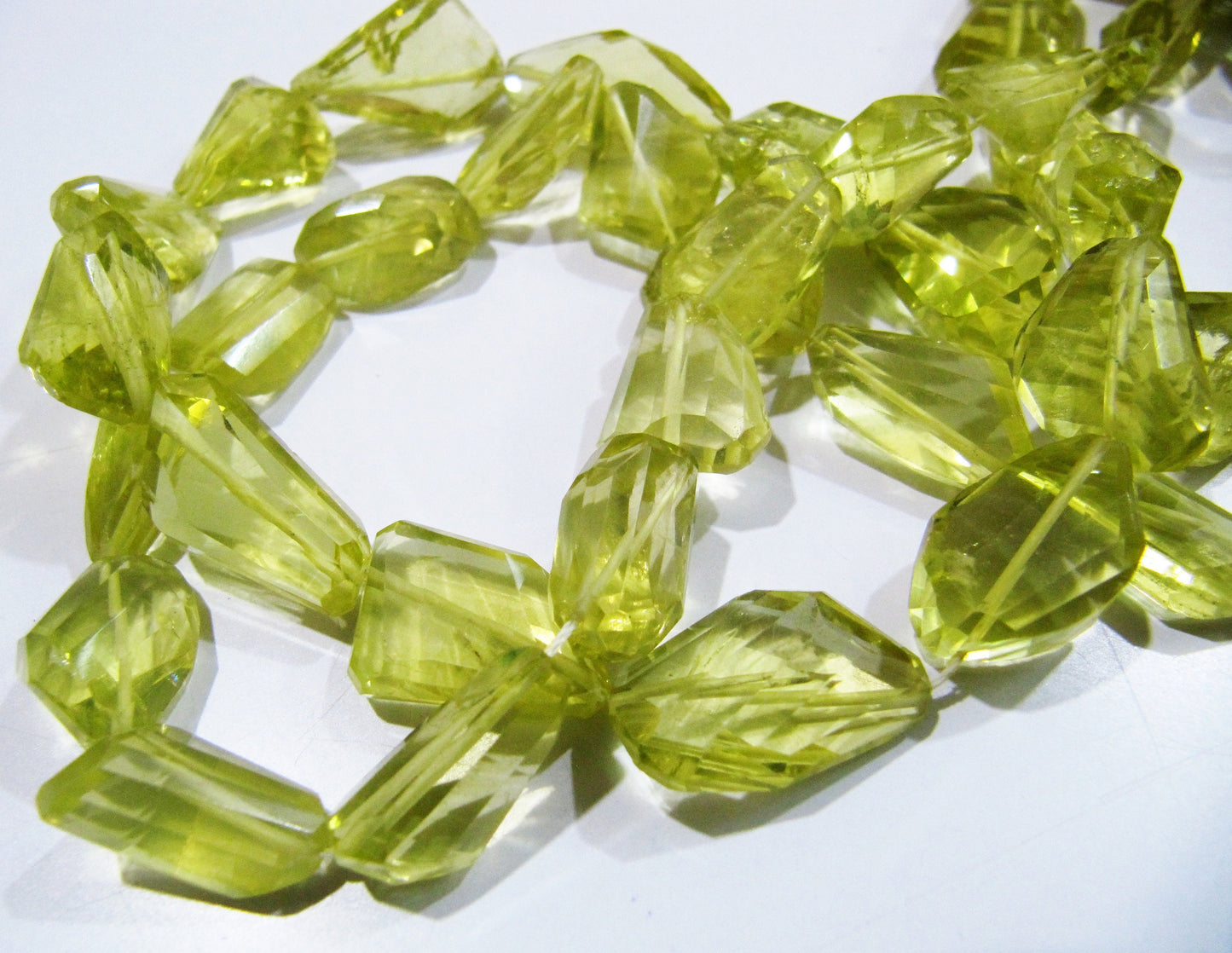 10 Loose Beads- Top Quality Natural Lemon Quartz Laser Cut Tumbled Beads / Faceted Lemon Quartz Fancy Shape Gemstone Beads / 11 to 25mm Size