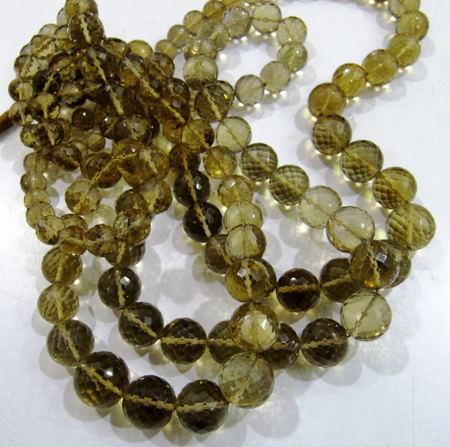 Extrafine Micro Faceted Natural Beer Quartz Bead Round shape 7to12mm size Strand 8 inch Long Ball Shape Semi Precious beads wholesale Prices