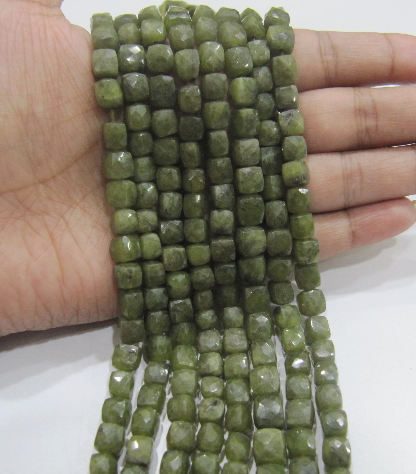 Natural Vessonite 3D Cube box Faceted Briolette Beads Size 6mm Sold per Strand of 8 Inches Long Rare Unique Semi Precious beads Wholesale