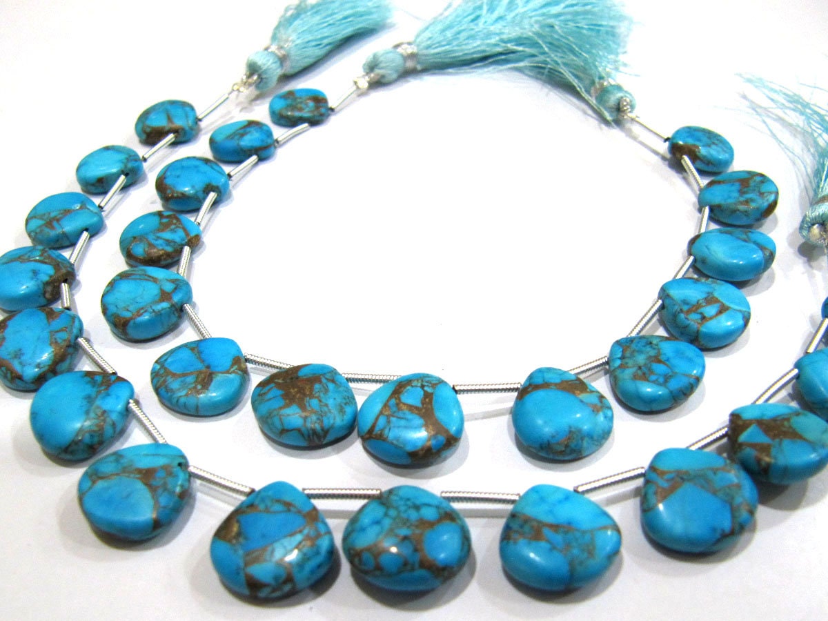 Sky Blue Oyster Turquoise Heart Shape Smooth Plain Size 12mm Sky Blue Color shaded Beads Strand 8 inch Long Sold Per Strand Wholesale Price