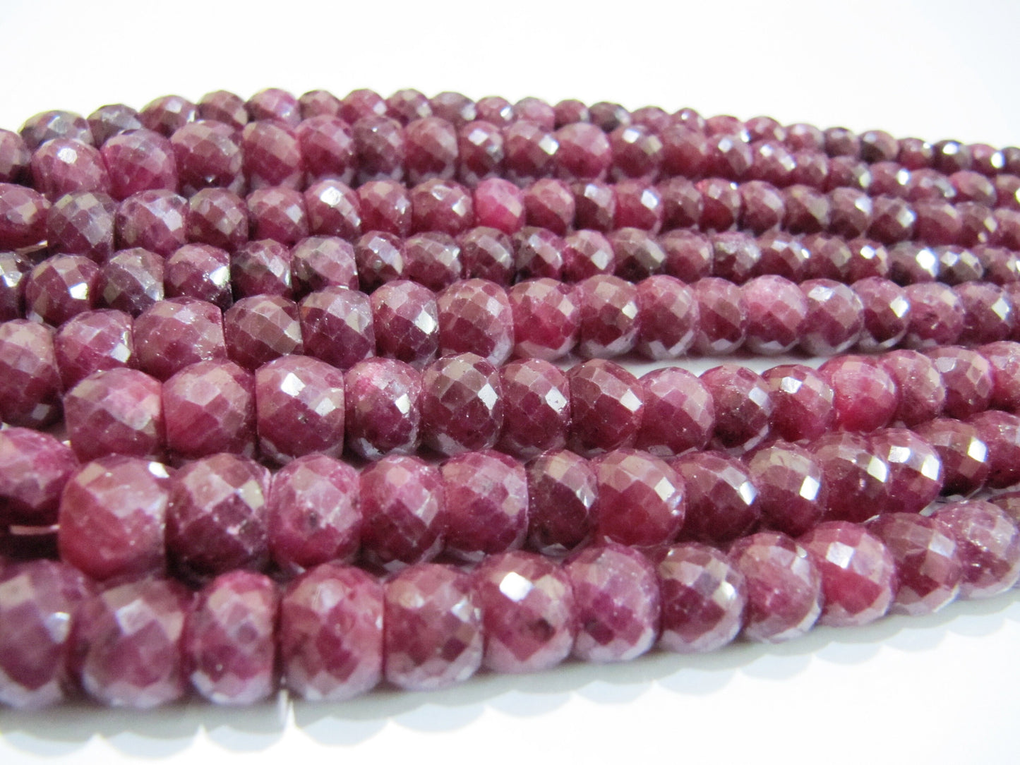 Big Size Ruby Beads 10 Pieces, Rondelle Micro Faceted Sizes available 5to 6mm and 7 to 10mm, Precious Corundum Ruby in Wholesale Rates