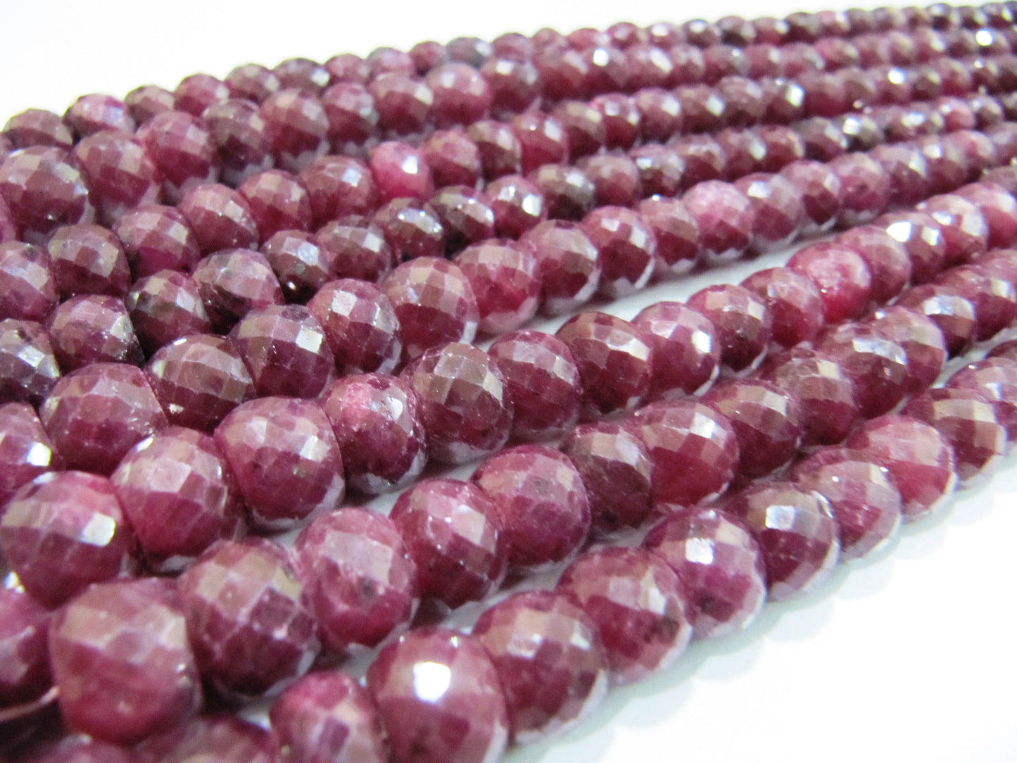 Big Size Ruby Beads 10 Pieces, Rondelle Micro Faceted Sizes available 5to 6mm and 7 to 10mm, Precious Corundum Ruby in Wholesale Rates