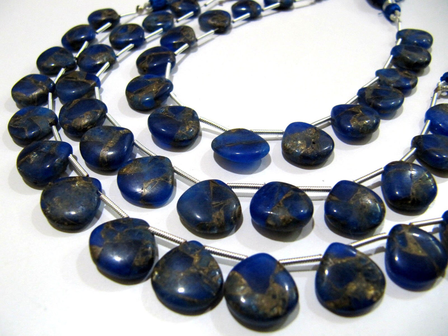 Natural Oyster Turquoise Heart Shape Smooth Plain 12mm  Blue Color CopperTurquoise Beads Strand 8 inch Long Sold Per Strand Wholesale