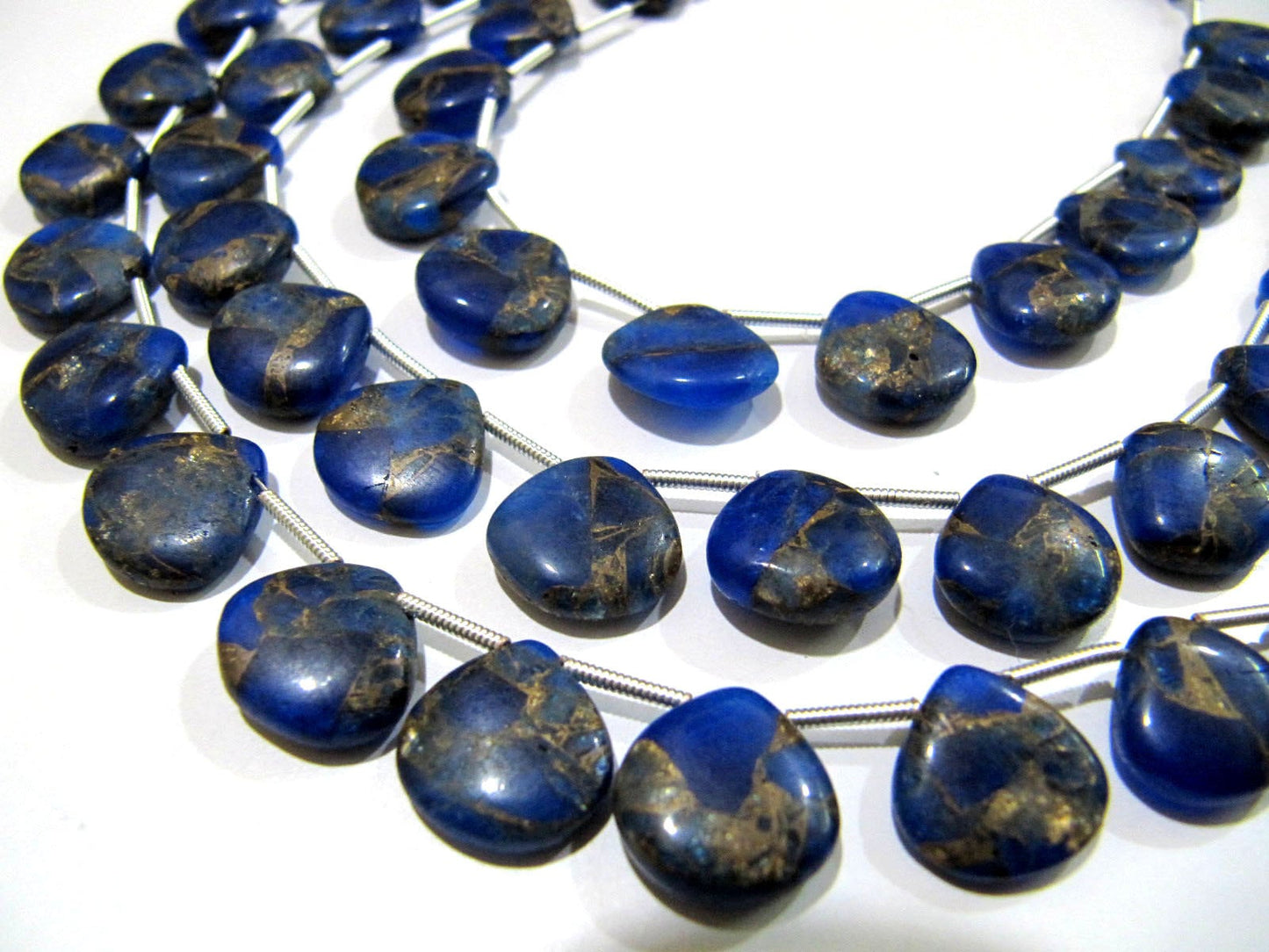 Natural Oyster Turquoise Heart Shape Smooth Plain 12mm  Blue Color CopperTurquoise Beads Strand 8 inch Long Sold Per Strand Wholesale