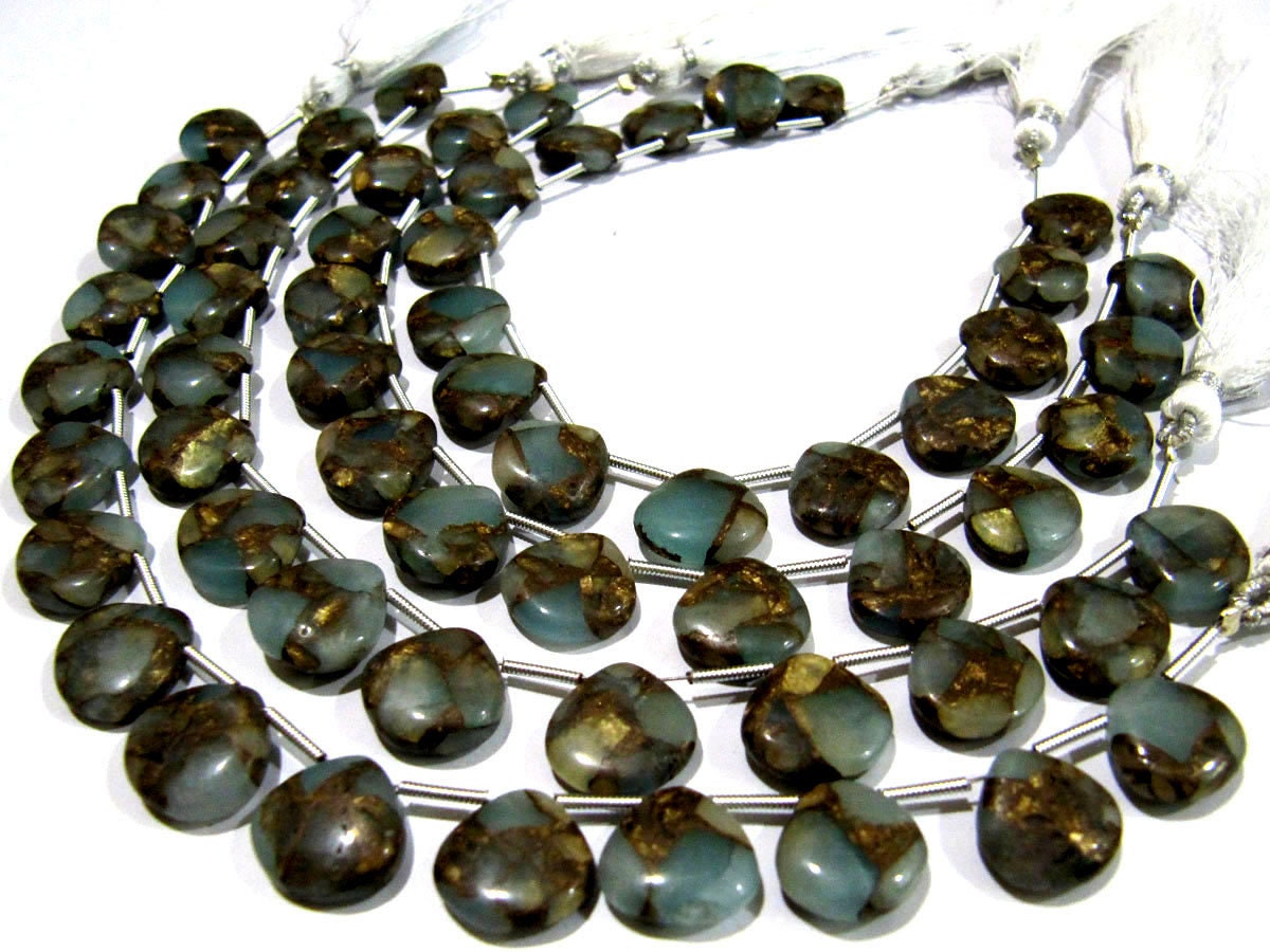 Grey Oyster Turquoise Heart Shape Smooth Plain Size 12mm Gray Color shaded Beads Strand 8 inch Long Sold Per Strand Wholesale Price