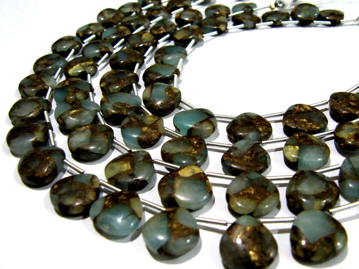 Grey Oyster Turquoise Heart Shape Smooth Plain Size 12mm Gray Color shaded Beads Strand 8 inch Long Sold Per Strand Wholesale Price