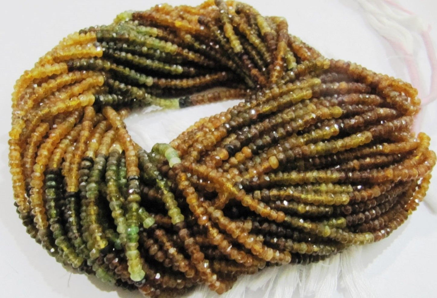 Natural Genuine Petrol tourmaline Rondelle Faceted Beads 3-4mm Size Strand 13 inches Long Wholesale Prices Jewelry Making Beads