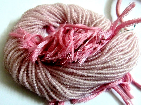 Natural Rose Quartz beads Size 2mm Strand 13 inch long Micro Faceted Genuine Rondelle Beads Sold Per Strand Jewelry Making Beads