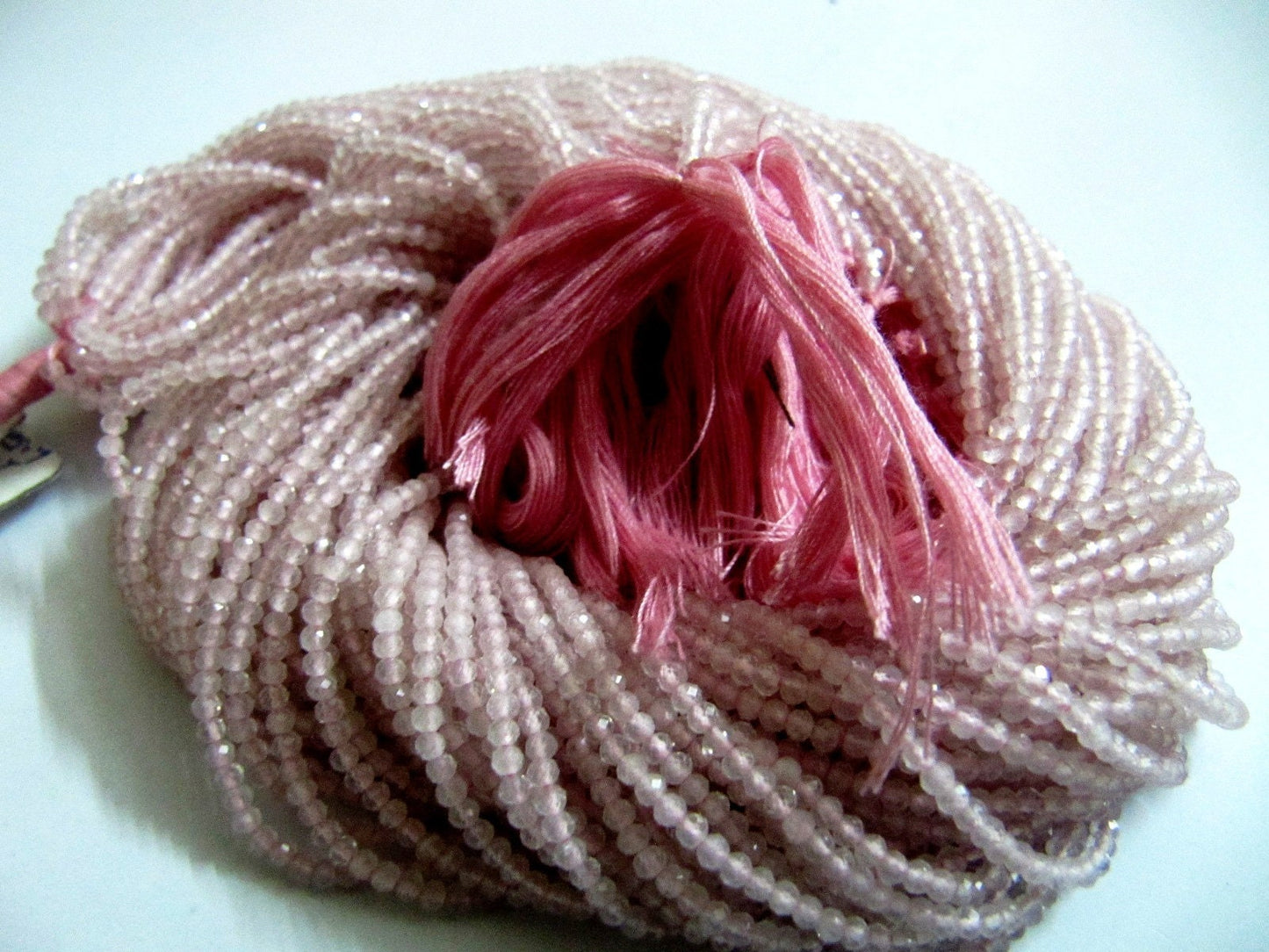 Natural Rose Quartz beads Size 2mm Strand 13 inch long Micro Faceted Genuine Rondelle Beads Sold Per Strand Jewelry Making Beads