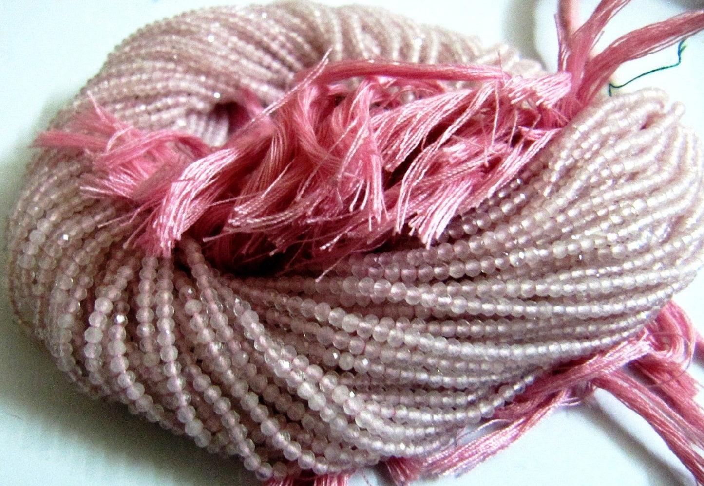 Natural Rose Quartz beads Size 2mm Strand 13 inch long Micro Faceted Genuine Rondelle Beads Sold Per Strand Jewelry Making Beads