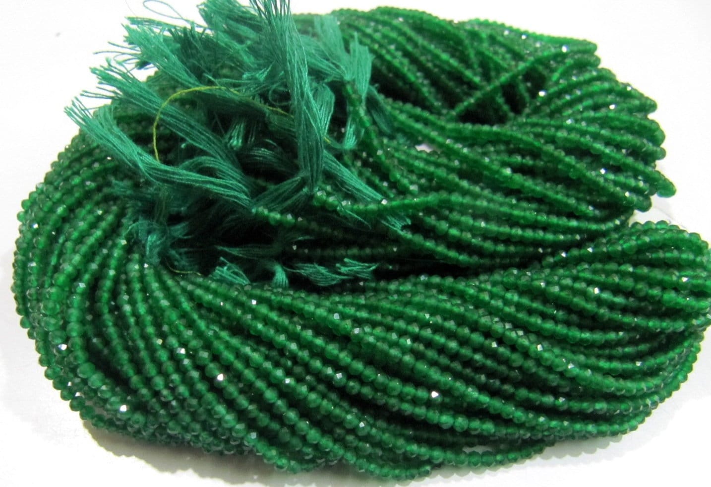 Natural Green Onxy beads Size 2-2.5mm Strand 13 inch long Micro Faceted Genuine Gemstone Rondelle Beads Sold Per Strand Jewelry Making Beads