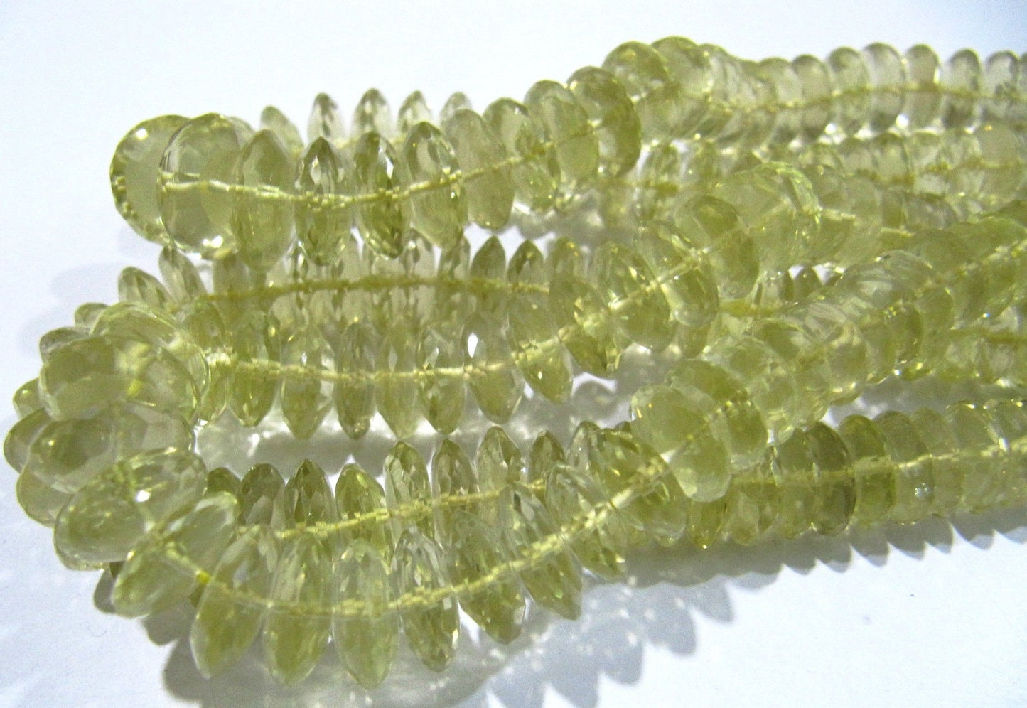 Natural Lemon Quartz Faceted Gemstone Beads German Cut Rondelle Shape Beads 6-11 mm Strand 8 inches long Graduated Beads Wholesale Prices