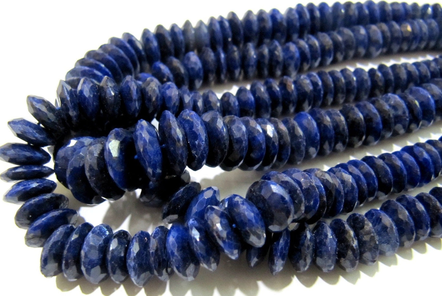 Natural Lapis Lazuli German Cut Rondelle Faceted Beads 9 to 12 mm Strand 8 inches Long  Best Quality Graduated Beads Wholesale Price