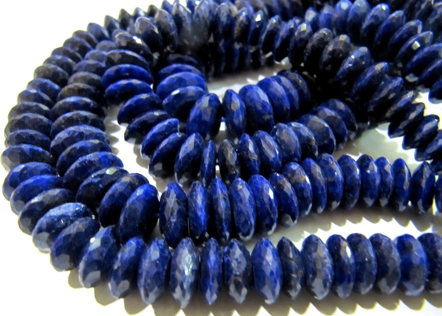 Natural Lapis Lazuli German Cut Rondelle Faceted Beads 9 to 12 mm Strand 8 inches Long  Best Quality Graduated Beads Wholesale Price