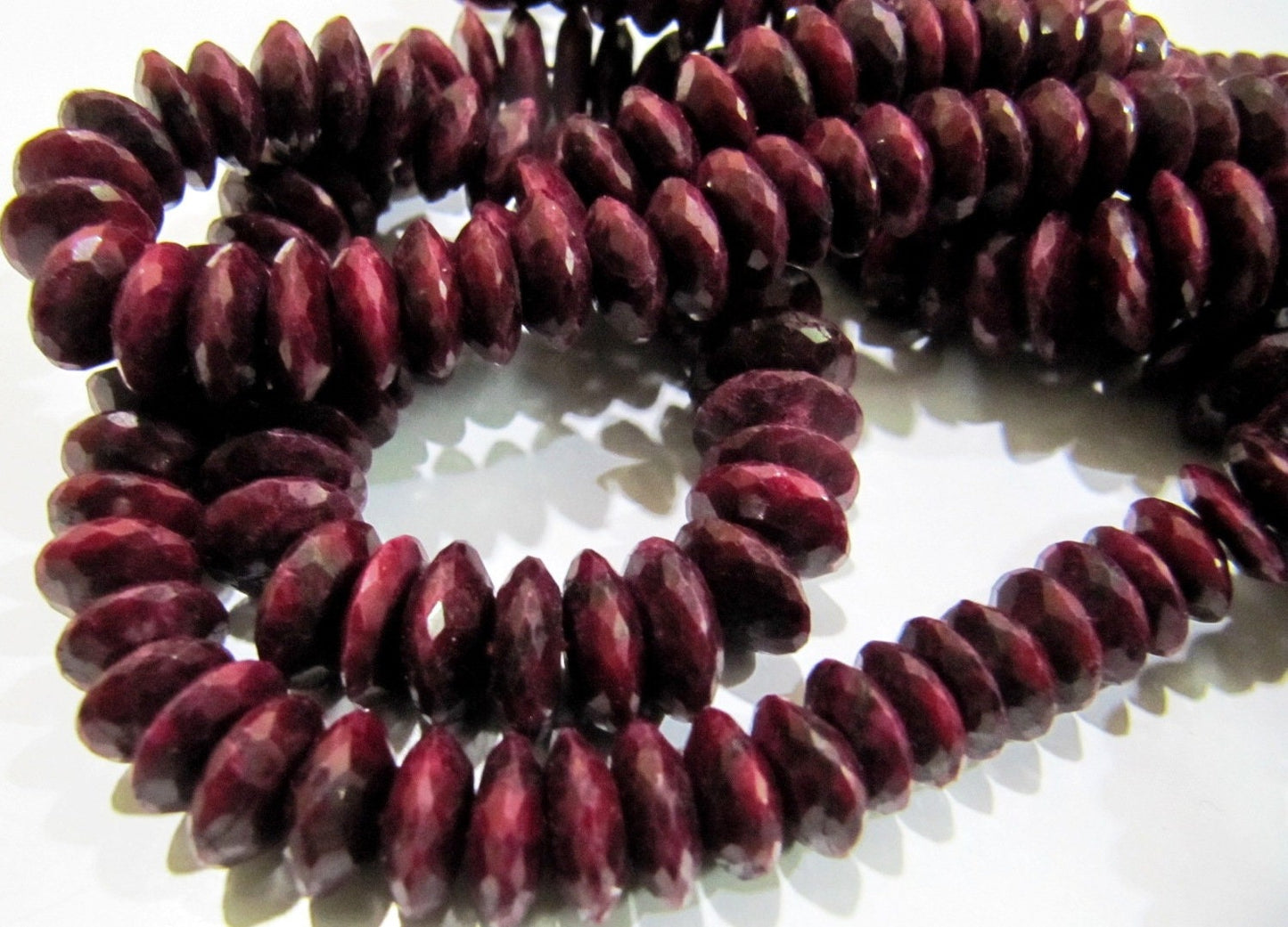 Natural Ruby Faceted Gemstone Beads German Cut Rondelle Shape Beads 9-12 mm Strand 8 inch Graduated Beads- Precious Beads Wholesale Price