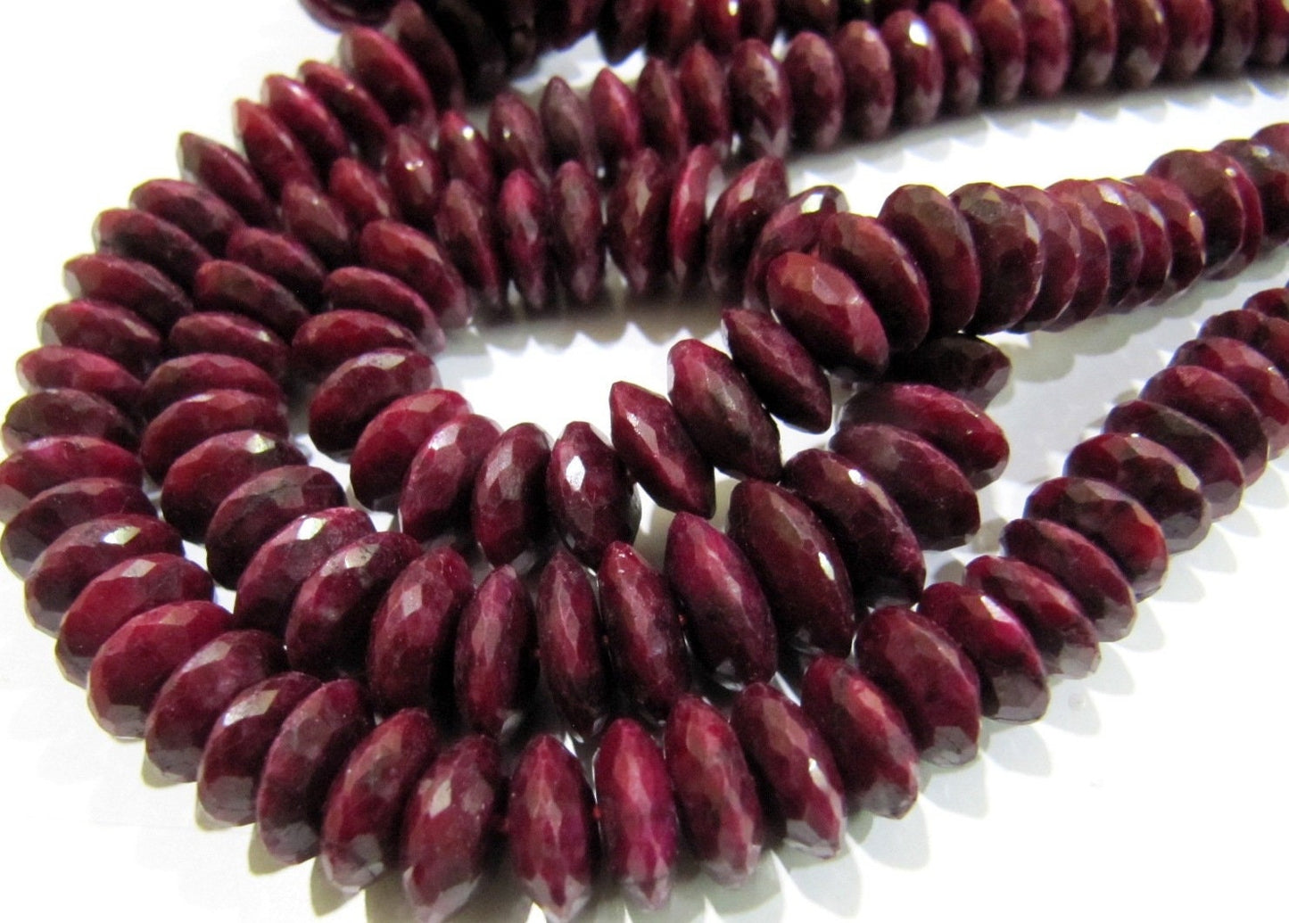Natural Ruby Faceted Gemstone Beads German Cut Rondelle Shape Beads 9-12 mm Strand 8 inch Graduated Beads- Precious Beads Wholesale Price