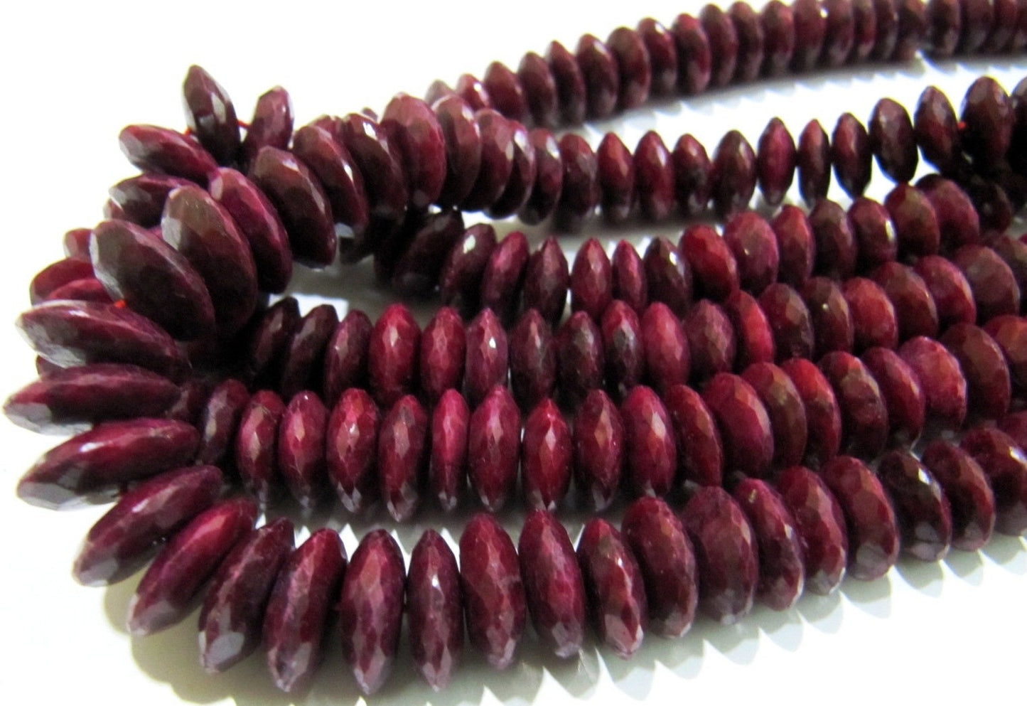 Natural Ruby Faceted Gemstone Beads German Cut Rondelle Shape Beads 9-12 mm Strand 8 inch Graduated Beads- Precious Beads Wholesale Price