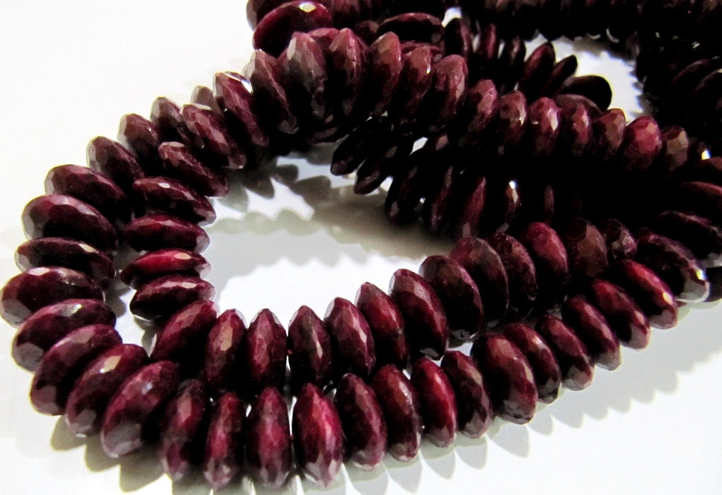 Natural Ruby Faceted Gemstone Beads German Cut Rondelle Shape Beads 9-12 mm Strand 8 inch Graduated Beads- Precious Beads Wholesale Price