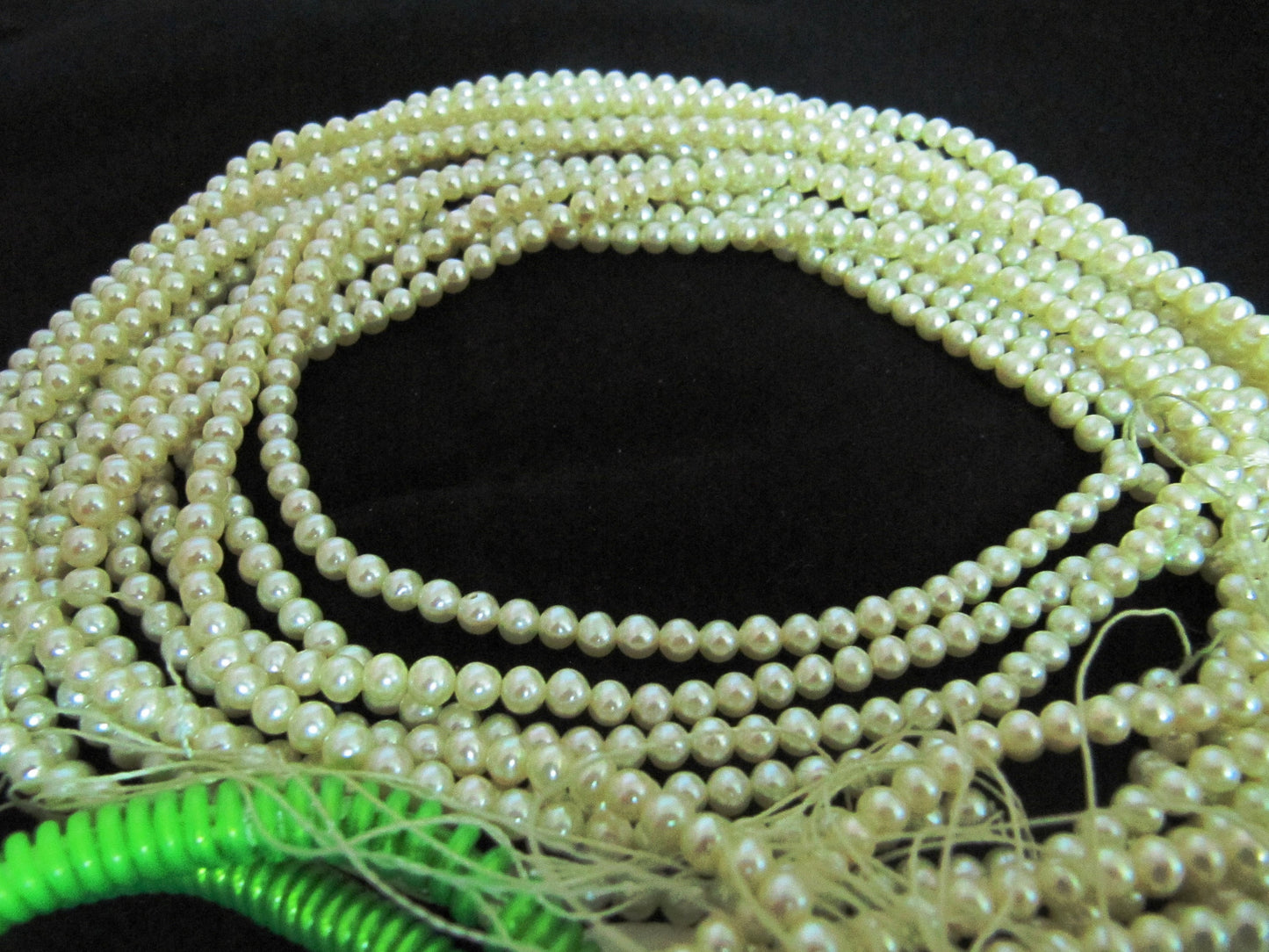 Natural Pearl Green Color Round Beads 4mm approx.16 inches Strand-Genuine Pearl Exclusive Quality  sold per Strand Wholesale Price