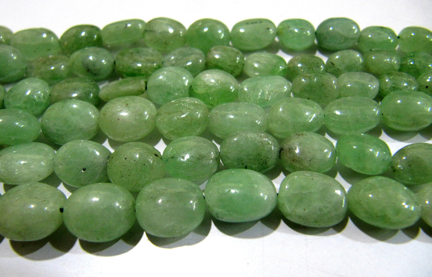 AAA Quality Natural Emerald Smooth Beads / Genuine Plain Oval Shape Emerald BeadsSize 5x7mm to 12x16mm Strand 8 inches long Gemstone Beads