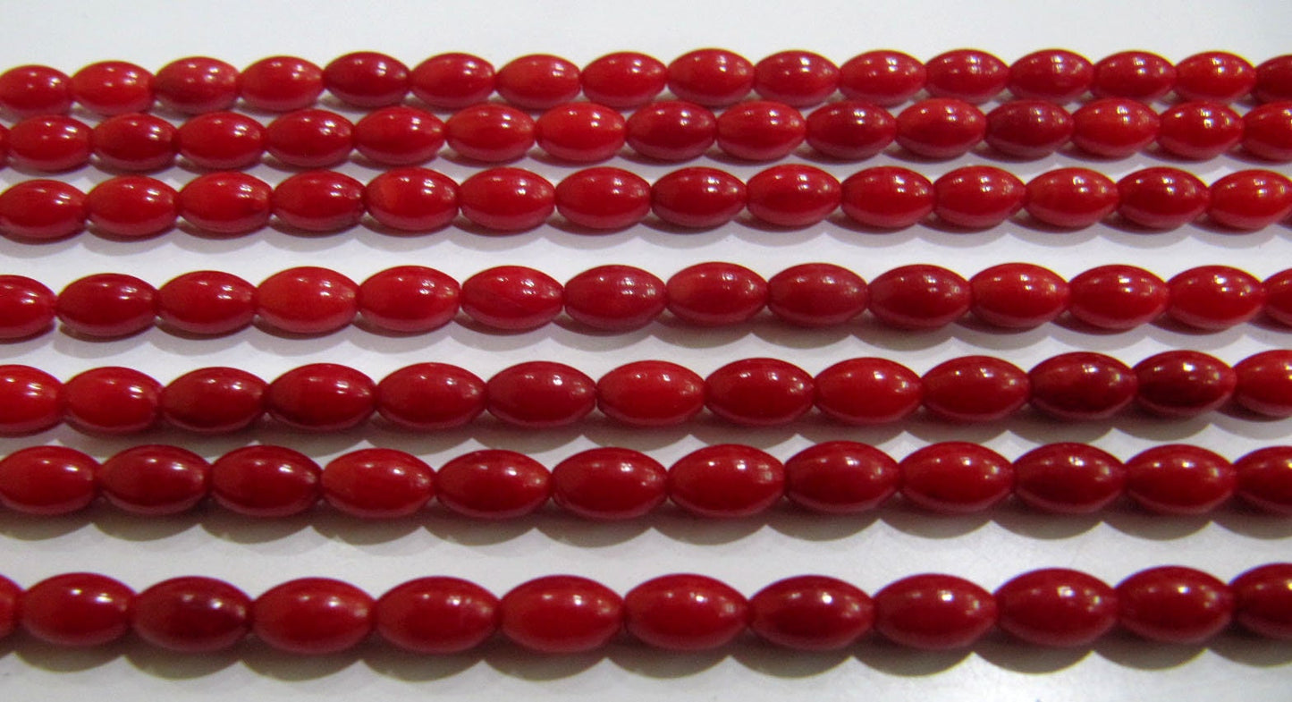 Beautiful Red Coral Barrel Drum Shape 5x8mm Beads Strand 16 Inches Long Jewelry Making Beads Sold Per Strand Wholesale Prices