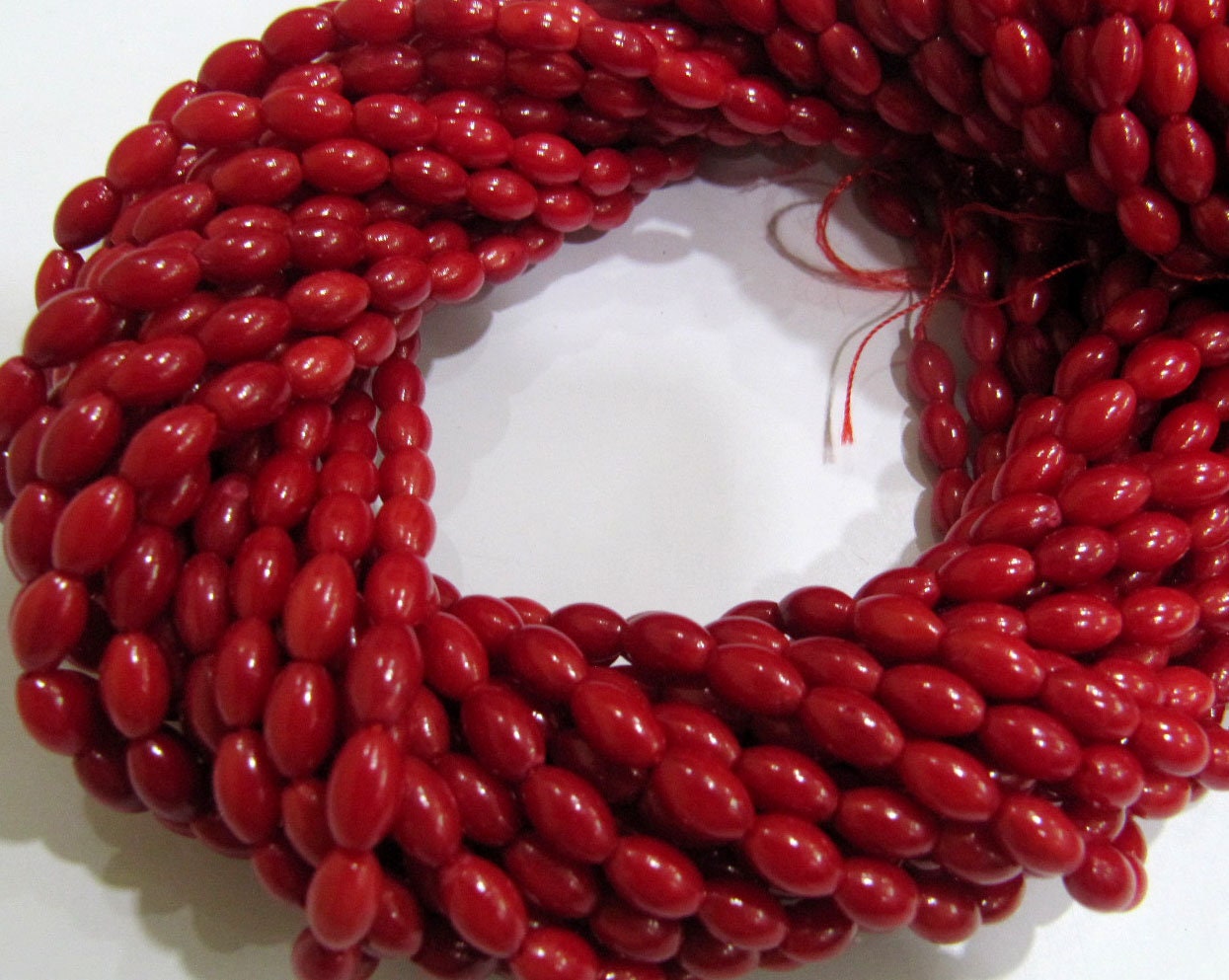 Beautiful Red Coral Barrel Drum Shape 5x8mm Beads Strand 16 Inches Long Jewelry Making Beads Sold Per Strand Wholesale Prices