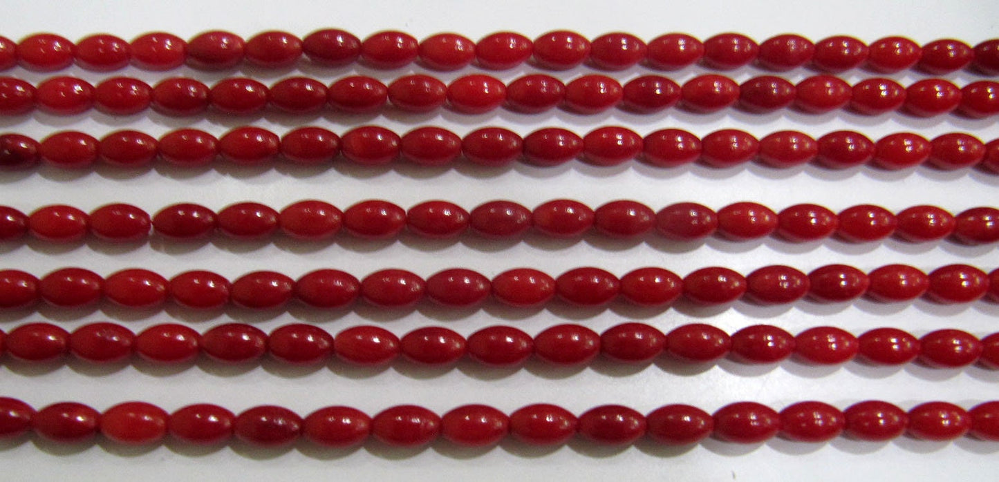 Beautiful Red Coral Barrel Drum Shape 5x8mm Beads Strand 16 Inches Long Jewelry Making Beads Sold Per Strand Wholesale Prices