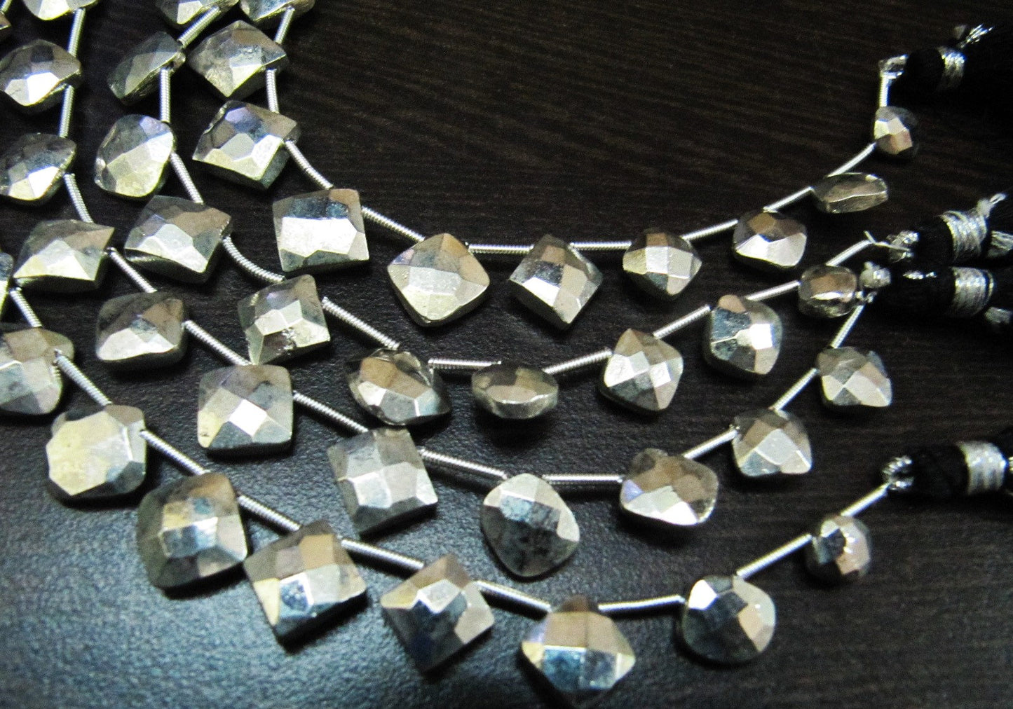Natural Silver Pyrite Cushion Shape Briolette Faceted Beads 6 To 9mm Top Quality Gemstone Beads Strand 8 inch Long Jewelry making beads