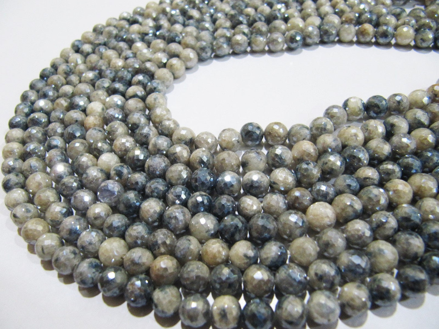 Best Quality Natural Grey Silverite Round Faceted 6-7mm Beads Jewelry Making Gemstone Beads Strand Size 15 Inches long