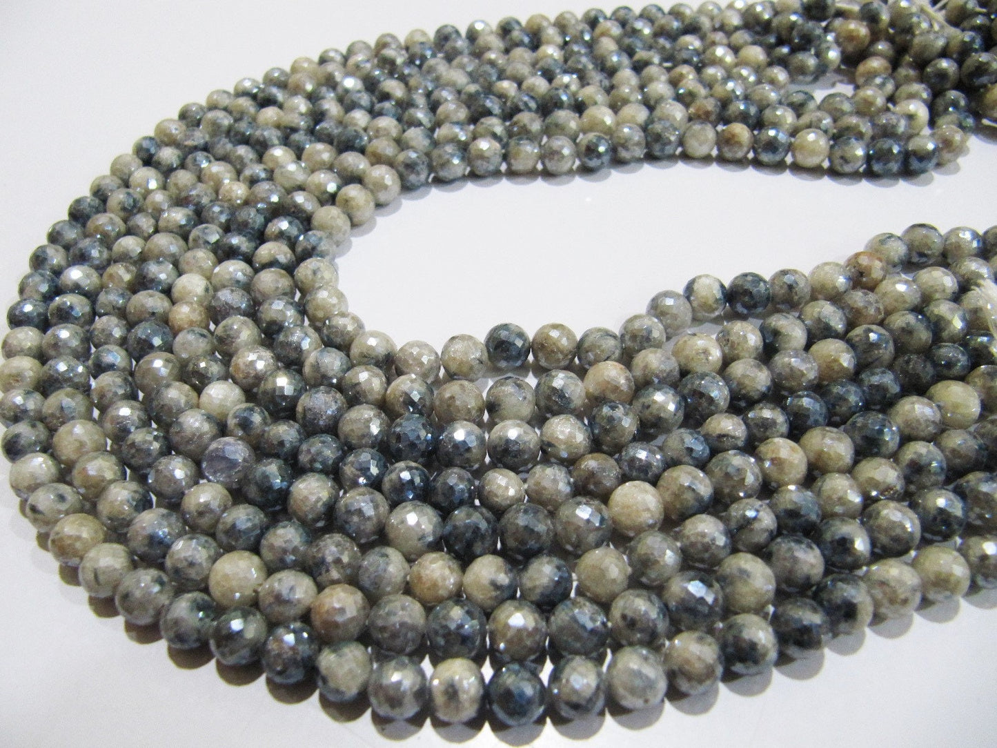Best Quality Natural Grey Silverite Round Faceted 6-7mm Beads Jewelry Making Gemstone Beads Strand Size 15 Inches long