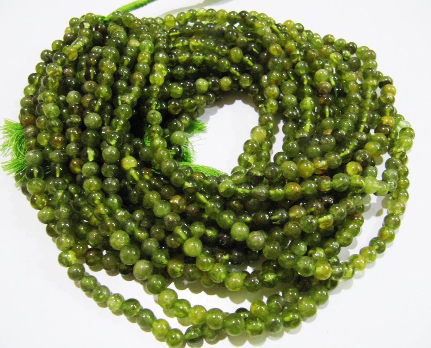 Natural Genuine Peridot Round Plain Smooth 5mm Beads Green Color Beads For Jewelry Making Sold Per Strand 13 Inches Long Wholesale Price
